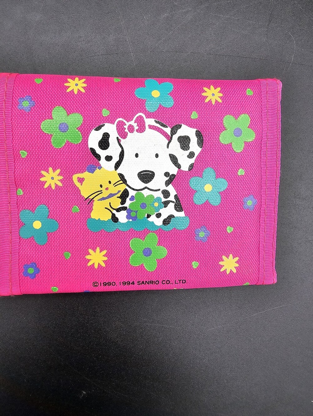 1994 Sanrio Spottie Dottie Wallet Dalmatian Dog Hook & Loop Vtg Pink Japan 90s - Picture 4 of 8